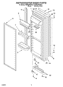 REFRIGERATOR DOOR PARTS Diagram and Parts List for KSRB25FKBL04  KitchenAid Refrigerator
