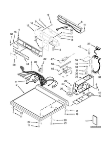 Top And Console Parts Diagram and Parts List for CED9050AW0  Whirlpool Dryer
