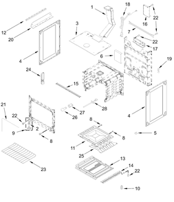 Chassis Parts Diagram and Parts List for VRGW3162RB0  Whirlpool Range