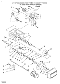 MOTOR AND ICE CONTAINER Diagram and Parts List for 7ED22PQXFW01  Whirlpool Refrigerator