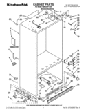 CABINET PARTS Diagram and Parts List for KBRO36FTX05  KitchenAid Refrigerator