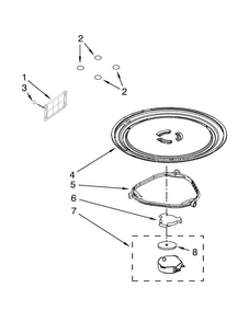 Turntable Parts Diagram and Parts List for UMV1160CW0  Whirlpool Microwave
