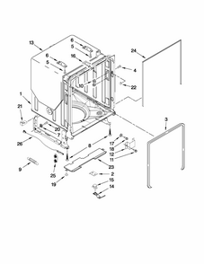 Tub And Frame Parts Diagram and Parts List for 66513259K113  Kenmore Dishwasher