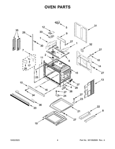 Oven Parts Diagram and Parts List for WOEC5030LB01  Whirlpool Microwave Oven Combo