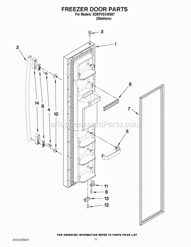 Part Location Diagram of LW10365699 Whirlpool DOR-FIP Stainless Steel