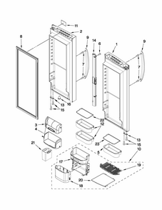 Refrigerator Door Parts Diagram and Parts List for 59679533015  Kenmore Refrigerator