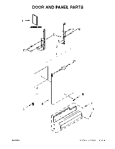 Door and panel parts Diagram and Parts List for WDF520PADM8  Whirlpool Dishwasher