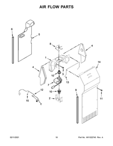 Air Flow Parts Diagram and Parts List for 10650045715  Kenmore Refrigerator