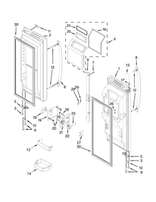 Refrigerator Door Parts Diagram and Parts List for WRF767SDEM00  Whirlpool Refrigerator