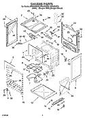 CHASSIS PARTS Diagram and Parts List for RF261PXST0  Whirlpool Range