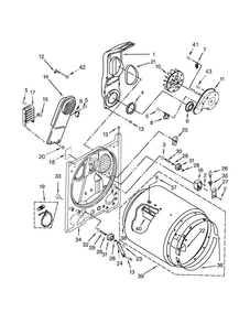 Bulkhead Parts Diagram and Parts List for WED7000DW1  Whirlpool Dryer