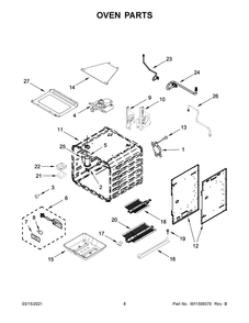 Oven Parts Diagram and Parts List for JGRP430HL01  Whirlpool Range