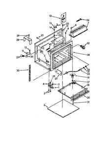 Light, Hinge And Stirrer Components Diagram and Parts List for RM975PXKN0  Whirlpool Microwave Oven Combo