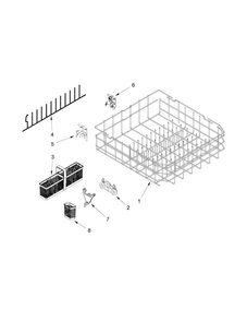 Lower Rack Parts Diagram and Parts List for KUDS35FXBLA  KitchenAid Dishwasher