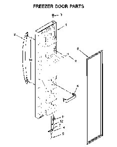 Freezer door parts Diagram and Parts List for WRS321SDHV05  Whirlpool Refrigerator