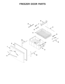 Freezer Door Parts Diagram and Parts List for WRX735SDBE02  Whirlpool Refrigerator