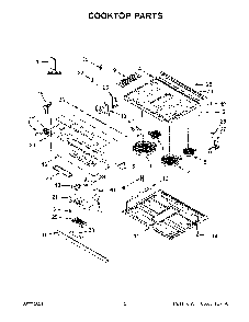 Cooktop Parts Diagram and Parts List for KSEG950ESS3  KitchenAid Range