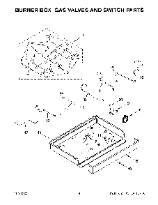 Burner Box, Gas Valves And Switch Parts Diagram and Parts List for KCGS956ESS05  KitchenAid Cooktop