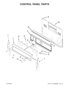 Control Panel Parts Diagram and Parts List for WFE770H0FZ0  Whirlpool Range