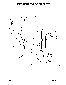 Refrigerator Door Parts Diagram and Parts List for KRFF302EBS05  KitchenAid Refrigerator