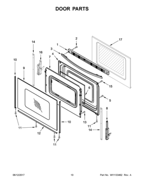 06 - DOOR PARTS Diagram and Parts List for WFE320M0EW1  Whirlpool Range