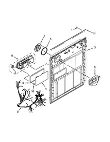 Inner Door Parts Diagram and Parts List for WDF530PLYM7  Whirlpool Dishwasher