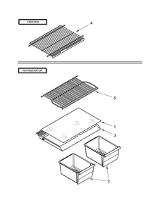 Shelf Parts Diagram and Parts List for WRT106TFDW01  Whirlpool Refrigerator
