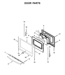 Door Parts Diagram and Parts List for WFG525S0JS1  Whirlpool Range