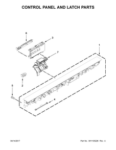 Control Panel And Latch Parts Diagram and Parts List for 66514563N611  Kenmore Dishwasher