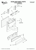 DOOR AND PANEL PARTS Diagram and Parts List for 7GU3800XTVY0  Whirlpool Dishwasher