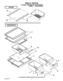 SHELF PARTS Diagram and Parts List for W8FXNGMWD00  Whirlpool Refrigerator