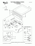 TOP AND CONSOLE PARTS Diagram and Parts List for WGD9400VE0  Whirlpool Dryer