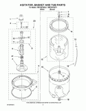 AGITATOR, BASKET AND TUB PARTS Diagram and Parts List for 7MWT96700ST1  Whirlpool Washer