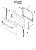 DOOR PARTS, OPTIONAL PARTS Diagram and Parts List for SF110AXSQ0  Whirlpool Range