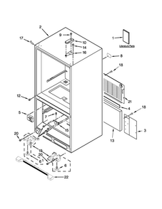 Cabinet Parts Diagram and Parts List for WRB329LFBM00  Whirlpool Refrigerator