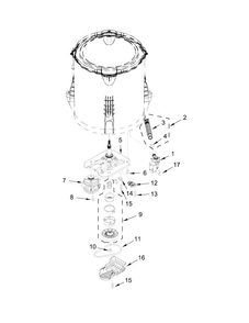 Gearcase, Motor And Pump Parts Diagram and Parts List for WTW4915EW1  Whirlpool Washer