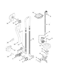 Fill, Drain And Overfill Parts Diagram and Parts List for KDTM504EPA1  KitchenAid Dishwasher
