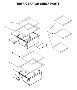 Refrigerator Shelf Parts Diagram and Parts List for 10650049714  Kenmore Refrigerator