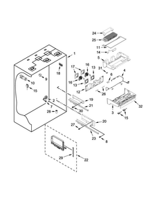 Refrigerator Liner Parts Diagram and Parts List for KBBL206EPA00  KitchenAid Refrigerator