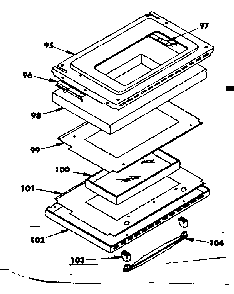 Oven Door Parts Diagram and Parts List for 1554547020  Kenmore Range
