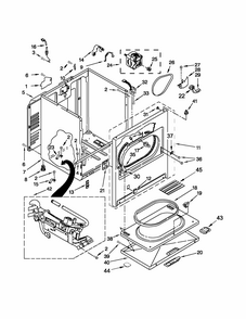 Bulkhead Parts Diagram and Parts List for 11071262312  Kenmore Dryer
