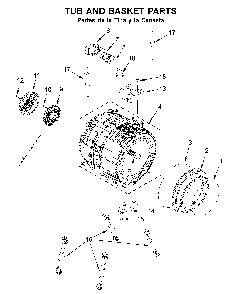 Tub and basket parts Diagram and Parts List for 7MWFW560CHW1  Whirlpool Washer