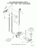 FILL, DRAIN AND OVERFILL PARTS Diagram and Parts List for KUDS30IVBS2  KitchenAid Dishwasher