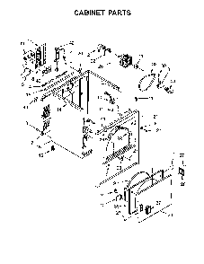 Cabinet parts Diagram and Parts List for 110C66132411  Kenmore Dryer