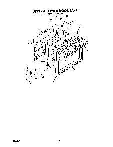 Upper And Lower Door Diagram and Parts List for B6307B1  Roper Range