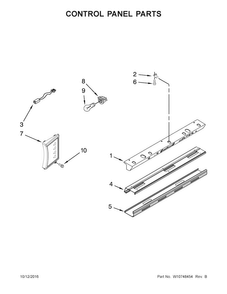 Control Panel Parts Diagram and Parts List for KSSC36QTS10  KitchenAid Refrigerator
