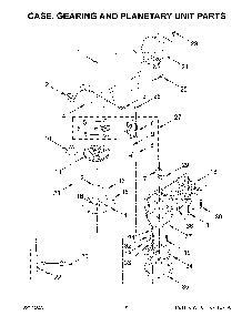 Case, Gearing And Planetary Unit Parts Diagram and Parts List for KSM100PSOB5  KitchenAid Mixer