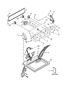 Top And Console Parts Diagram and Parts List for 11075132412  Kenmore Dryer
