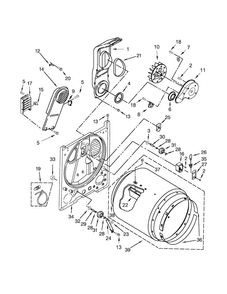 Bulkhead Parts Diagram and Parts List for 11065202311  Kenmore Dryer