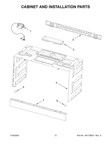 07 - Cabinet And Installation Parts Diagram and Parts List for UMV1170LW04  Whirlpool Microwave